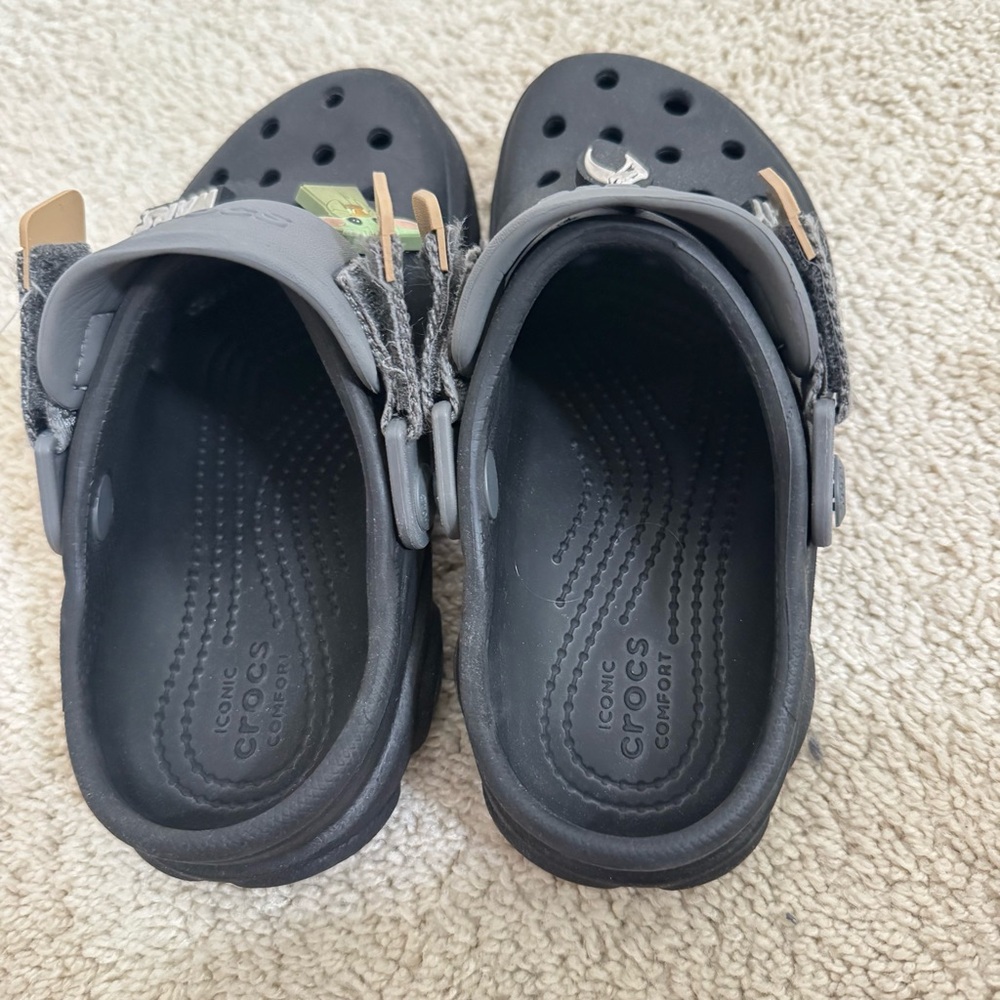 CROCS Kids Black Sandals with Fun Charms - Picture 2 of 6